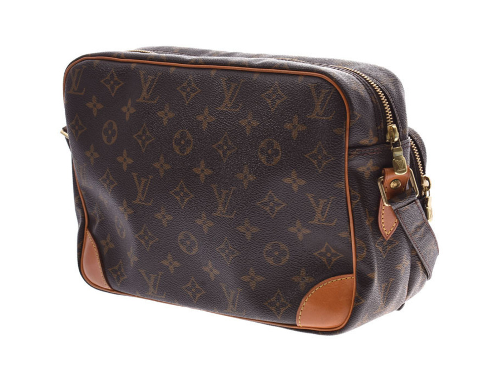 Louis Vuitton Bag Nile Brown Shoulder Leather Monogram Brown